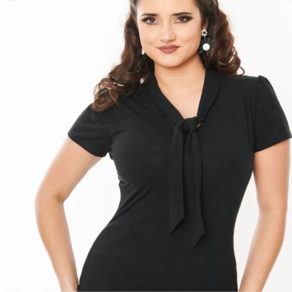 Unique Vintage Black Tie Top
